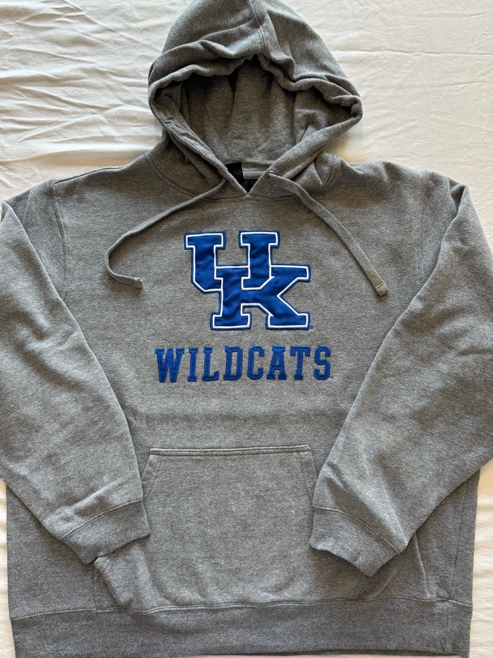 Grey UK Wildcats Hooded Sweatshirt - Blue Logo Size XXL B11